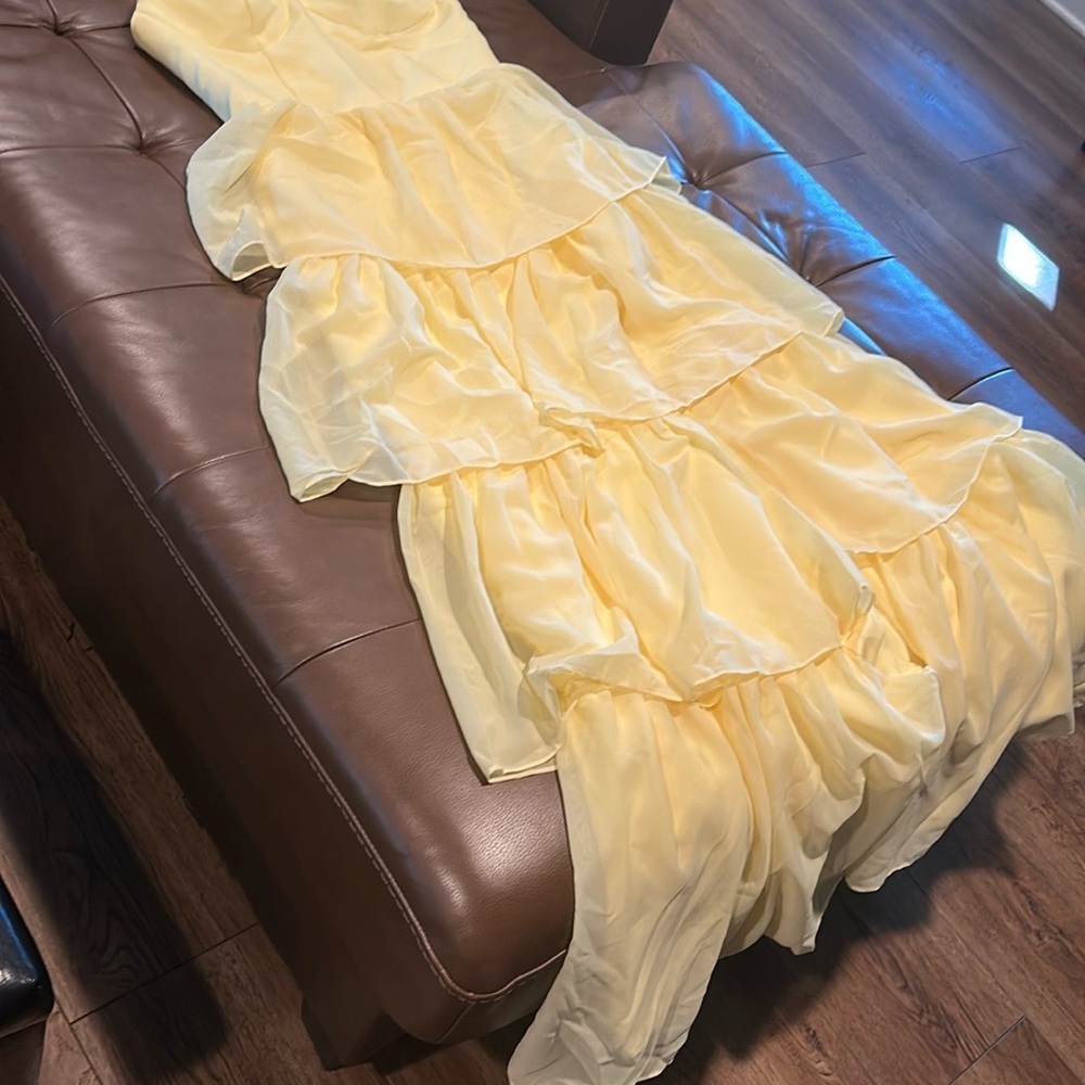 Amazon Yellow Layered Dress